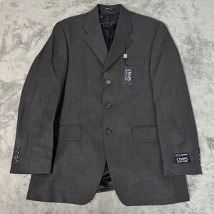 Ralph Lauren Chaps Blazer Men 38R  Dark Grey 120s‎ Wool Cashmere Union Canada